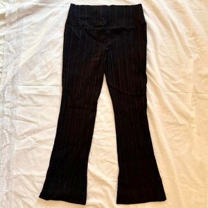 Who Jeans Vintage 90s/00s Black Ribbed Flared Low Rise Pants Size 7/8